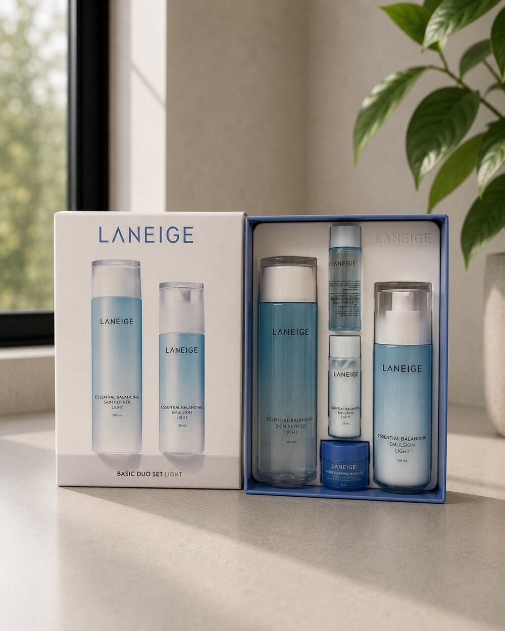 $68 New Laneige Essential Balancing Light Basic Duo Set 5pc K-Beauty Skincare